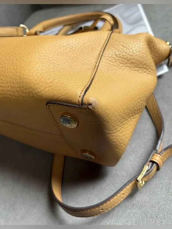 Michael Kors Pebbled Leather Riley Satchel- Peanut Butter/Tan W/COA and GUC💜 - Picture 14 of 16